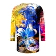 thumbnail image 5 of PMUYBHF T-Shirt Imprimé Joyeuses Fêtes Manches 3/4 Col Rond Blouse 3209 TG, 5 of 5