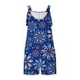 thumbnail image 4 of Nrmvnmi 4th of July Independence Day Overalls Bib Denim Shorts Jean Romper Casual Workout Summer Adjustable Strap Jumpsuit for Women, 4 of 5