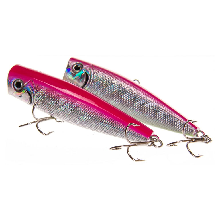 Ozark Trails Hard Plastic Saltwater Inshore Popper Fishing Lures, 2-pack.  Painted in fish attracting colors. - Yahoo Shopping