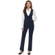 thumbnail image 1 of INSPIRE CHIC Mono elegante con tirantes y pierna recta sin mangas con cinturón y cuello en V para mujer Azul oscuro S, 1 of 5