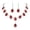 Red, variant on QIQUWOHUL 1 Set Women Necklace Earrings Water Drop Shaped Jewelry Sparkling Luster Jewelry Set For Prom Blue