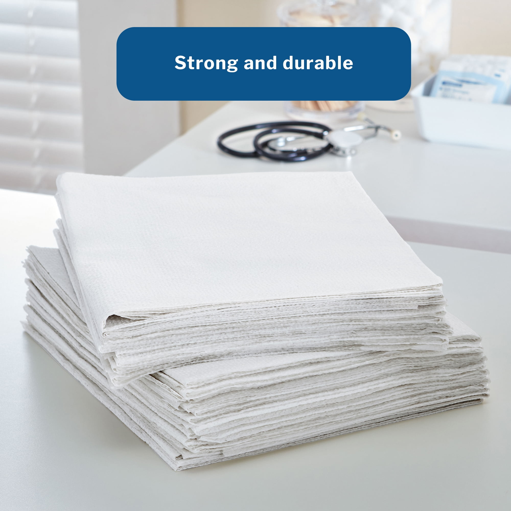 McKesson Exam Drape Sheets, 3-Ply General Purpose Physical Exam Cover, White Disposable Paper Drape, Medical Supplies, 48 in x 48 in, 100 Ct