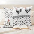 thumbnail image 3 of Chicken Outdoor Waterproof Pillow Covers, Farmhouse Country Animal Retro Pastoral Black Decorative Square Throw Pillowcase Sofa Cushion Sham for Patio/Couch/Chair, 26"x26" 2 Pack, 3 of 8