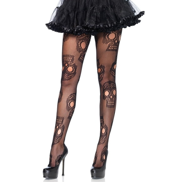 Mallas Leg Avenue Skull Fishnet Sugar Skull 1X-2X para mujer