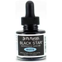 Dr. Ph. Martin's Black Star India Ink, 1.0 oz, Black (Matte)