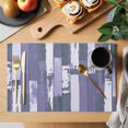 thumbnail image 2 of Purple Gray Placemats Set of 8, Vintage Farmhouse Ombre Wooden Grain Placemats for Dining Table, Place Mats for Kitchen Tabletop, Waterproof Wipeable Dining Table Mats Set, 2 of 9