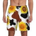 thumbnail image 2 of Goofa Sunflower Cow Printed Men's Swim Trunks Board Shorts Quick Dry Mens Swimming Trunks with Compression Liner,Breathable Fit Hawaii Beach Shorts-X-Large, 2 of 9