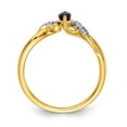 thumbnail image 2 of 14K Yellow Gold Ring Band Gemstone Sapphire Marquise Blue Diamond Round, Size 8, 2 of 3