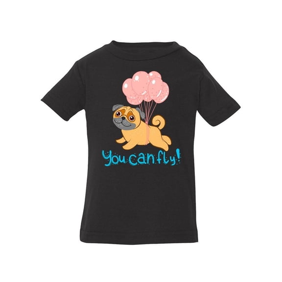 Pug With Balloons T-Shirt Infant -Image by Shutterstock, 6 Months