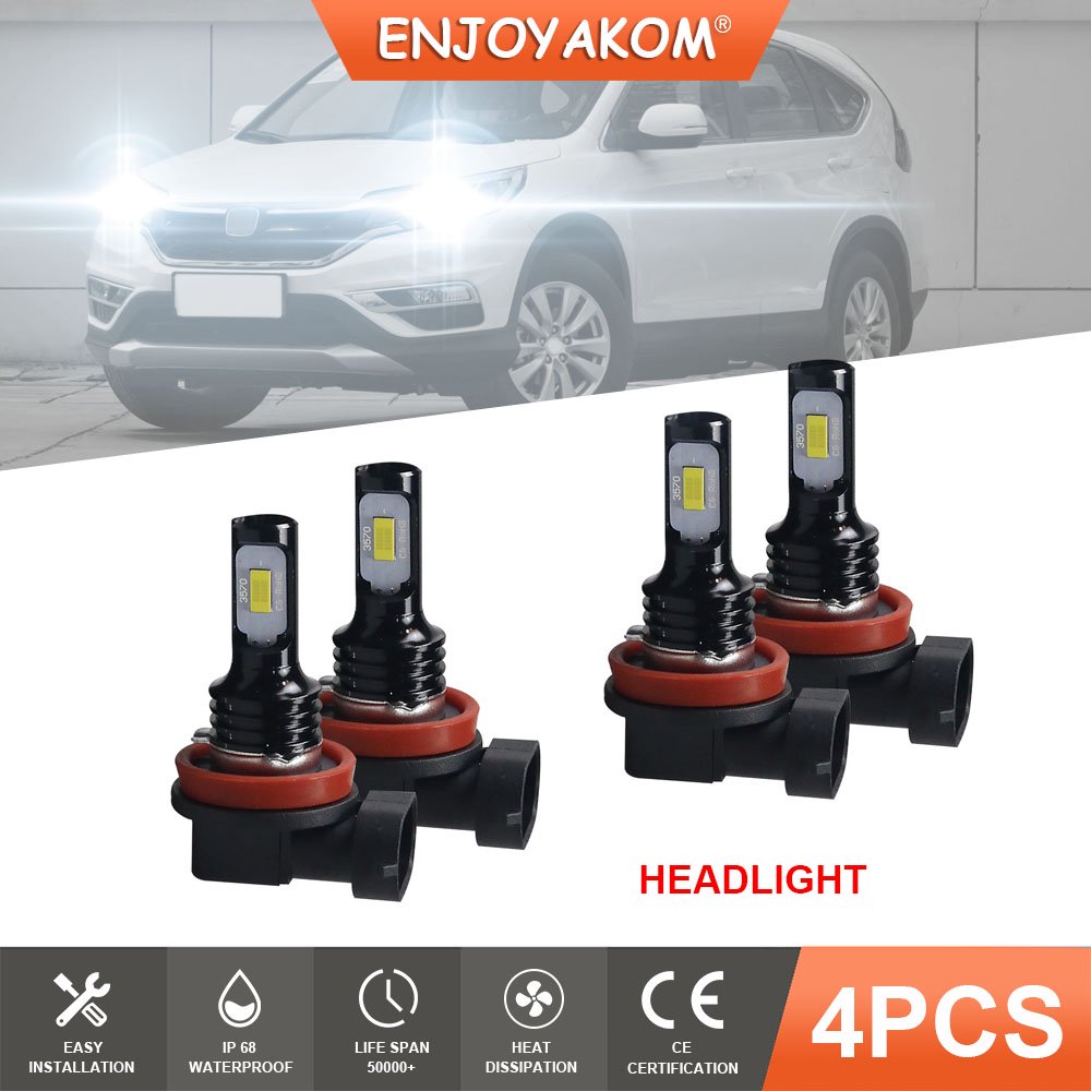 CHUSYYRAY 4-Piece LED Headlight Bulb Kit – High/Low Beam For Ford Transit Connect 2014-2022 – Plug & Play – 5-Year Warranty