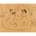 thumbnail image 2 of Ernst Ludwig Kirchner 24x20 Gold Ornate Framed and Double Matted Museum Art Print Titled - Three Bathrooms on the Moritzburger Lakes (1909), 2 of 4