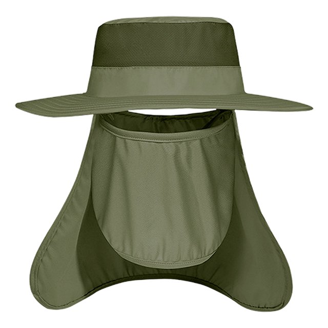 Sombrero de pesca, protección UV para exteriores, protección solar, sombrero de ala ancha con protector facial y cubierta para el cuello Adepaton BST2000966-3