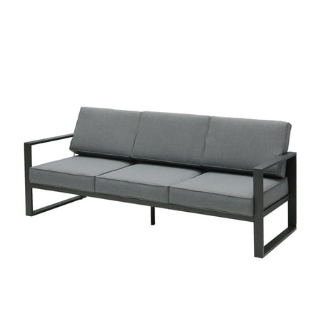 Superjoe Aluminum Outdoor Sofa Weather Resistant and Rust Proof Metal Patio Furniture with Cushions Gray
