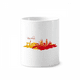 thumbnail image 1 of Ciudad silueta Rojo Amarillo Barcelona Titular de cepillo de dientes de cerámica taza de regalo pluma blanco taza 350ml, 1 of 2