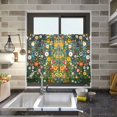 thumbnail image 4 of Yayeee Kitchen Curtains Tier Pair Light Filtering 27"x24" Rod Pocket Short Cafe Window Panel, Green Floral Garden, 4 of 7