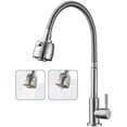 thumbnail image 1 of Grifo de cocina innovador, acabado de acero inoxidable, giratorio 360° para fregaderos de cocina, grifo de agua fría simple de acero inoxidable macizo, fácil instalación, aspecto elegante, 1 of 5