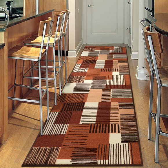 BY COCOON 2'6''x10' Runner Rug| Carpet Runner Kitchen Rug Washable Rug Runners Rugs for Hallway Non Slip (80 Cm x 305 Cm Brown Rug)