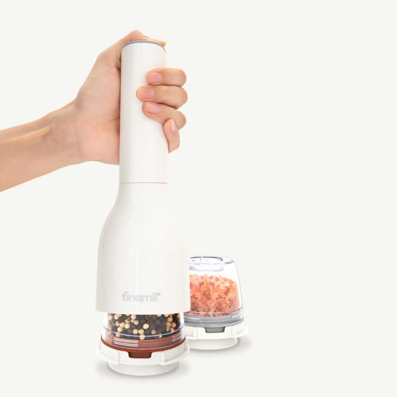 FinaMill Battery Operated Grinder with Pepper Pod, Soft Cream