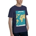 thumbnail image 2 of Bingfone World Map With Landmarks Men'S Loose Fit Short-Sleeve Pocket T-Shirt, 2 of 7