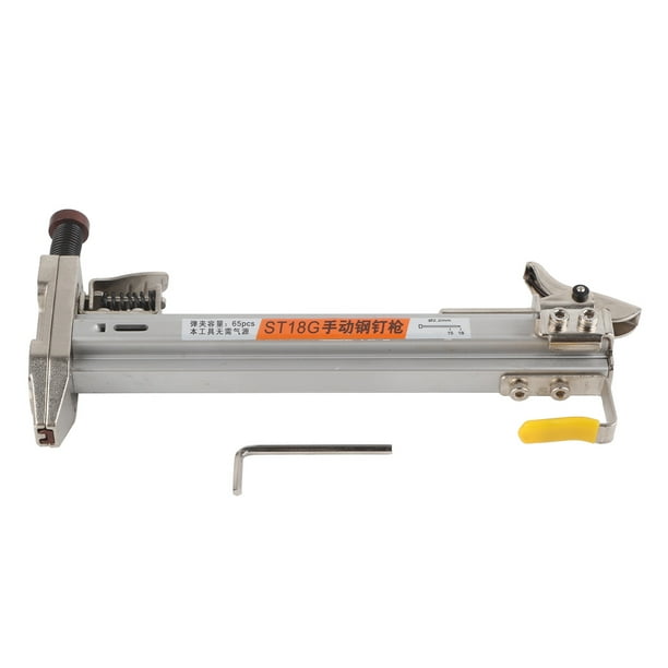 Clavadora manual de acero ranurado para carpintería, herramienta para clavar muebles y pisos.
