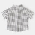 thumbnail image 6 of Staki Boys 2 Pieces Summer Beach Outfits Short Sleeve Button Down Shirts and Shorts Plaid Sets for Kids 2T 3T 4T Grey,8-10 Years, 6 of 8
