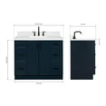 thumbnail image 3 of Ariel Kelly 42 Inch Single Rectangular Sink Bathroom Vanity With Carrara White Quartz Countertop 1.5 Inch Edge In Midnight Blue, 3 of 12