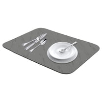 Diatomaceous Stone Dish Drying Mat with Texture, Quick Dry Dish Drying Mats for Kitchen Counter, Dishes, Cups, and Utensils Black 15.7*11.8 inch