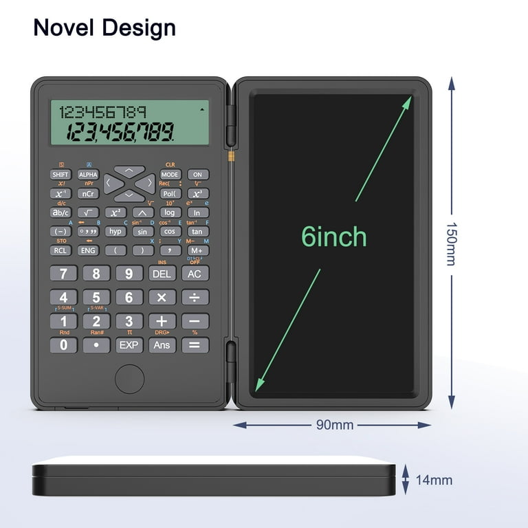 Scientific Calculator with Erasable Writing Board，10-digit LCD