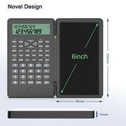 Scientific Calculator with Erasable Writing Board,10-digit LCD Display Foldable Desk Calculator, 2 Line Physics Calculator for School Students, Financial, Office, Business, Engineering