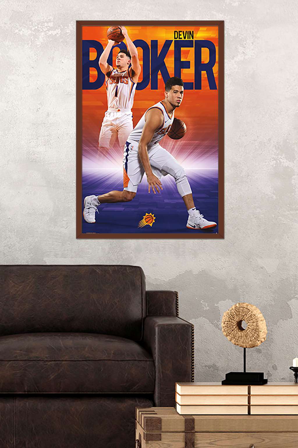 Devin Booker Phoenix Suns 24'' x 35'' Framed Action Players Poster