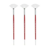 Creative Mark Polar Flo Professional Watercolor Brushes - Fan 2 - 3 Pack - Short Handle, Nickel-Plated Seamless Brass Ferrule - Art Paint Brushes for Acrylic Painting, Watercolor, Gouache, and More