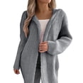 thumbnail image 5 of Hxshgdsn Womens Chunky Cardigan Sweaters With Pockets Oversized Lantern Long Sleeve Knit Outerwear Gray S, 5 of 9