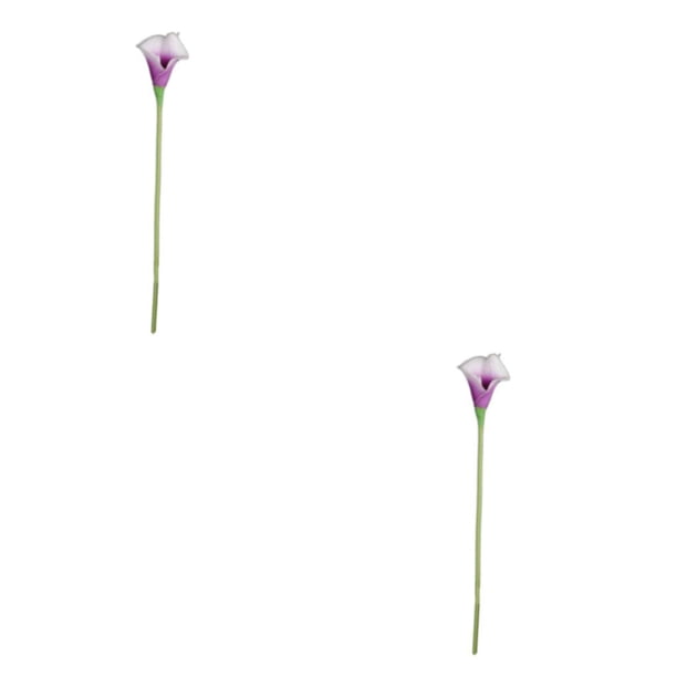 Wosthever Ramo de flores artificiales de bajo mantenimiento y ramo de boda de flores artificiales para interiores o exteriores blanco morado 37cm * 7cm 2Conjunto