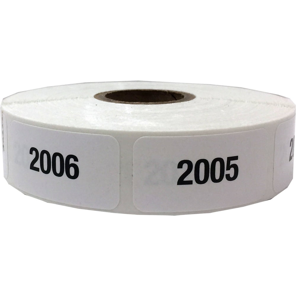 White with Black 2001 3000 Consecutive Number Labels 3/4" x 1 1/2