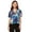 Blue, variant on Short Sleeves Notch Collar Rayon Shirt - Women's Trendy Printed Shirt