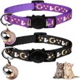 thumbnail image 1 of CHUANK 2PCS Breakaway Cat Collars with Bell Moons Stars Cute Kitty Adjustable Safe Kitten Collars with Pendant Glow in The Dark, 1 of 7