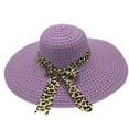 thumbnail image 2 of Cheers.US  Straw Panama Hat for Women Beach Hats Summer Sun Wide Brim Floppy Fedora Cap, 2 of 3