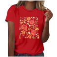 thumbnail image 1 of Tops Cortos para las Mujeres Blusas Impresas Manga Corta Cuello Redondo, Tops de Blusa para las Mujeres Primavera Verano Casual, 1 of 4