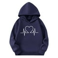 thumbnail image 4 of Valentine's Day Hoodies for Tween, Kids Cute Printed Oversized Sweatshirt Hooded Long Sleeve Pullover Tops Fleece Lined Hoodies Boy Navy 9Y, 4 of 5