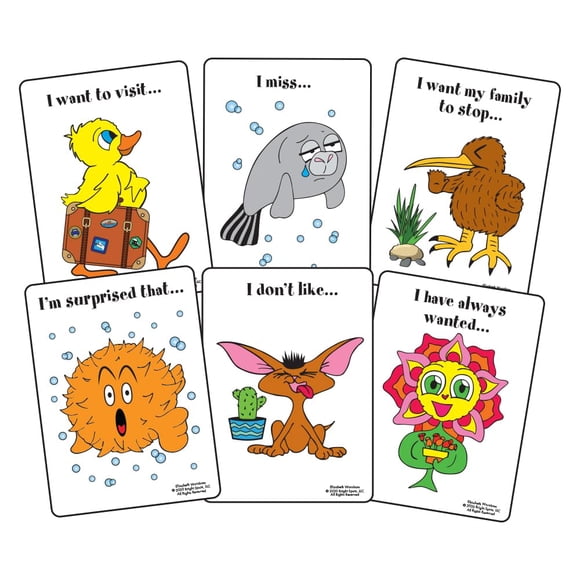 Puntos brillantes, pensamientos y sentimientos: un juego de cartas para completar oraciones