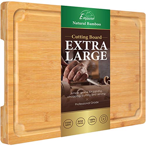 Extra Large Cutting Board, Bamboo Cutting Boards for Kitchen with Juice