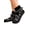 Black, variant on Women Vintage Print Ankle Socks Ruffle Frill Cuff Winter Warm Casual Crew Socks Cozy Soft Holiday Socks for Daily Wear Christmas Gift for Ladies,1pair