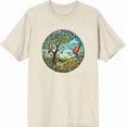 thumbnail image 3 of Orgullo Hispano Parrot Mosaic Adult Natural Crew Neck Short Sleeve Tee-XL, 3 of 4