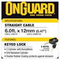 OnGuard 6Foot Straight Hardened Security Steel Cable Key Bike Lock