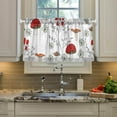 thumbnail image 5 of Mushroom Kitchen Curtains 2 Panels UV Protected Tier Curtains, Half Window Curtains Kitchen Tiers for Guest Room Bathroom Sink Laundry Room Basement,36 x 27 Inch, 5 of 7
