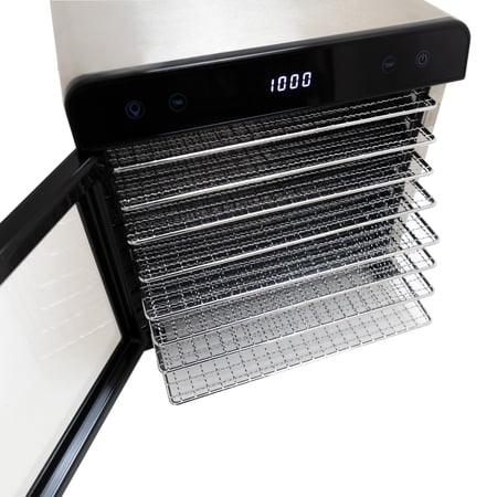 NESCO 8-Tray Stainless Steel Food Dehydrator, 650W Professional Food Dehumidifier with Glass Window for Beef Jerky, Herbs, and Dog Treats