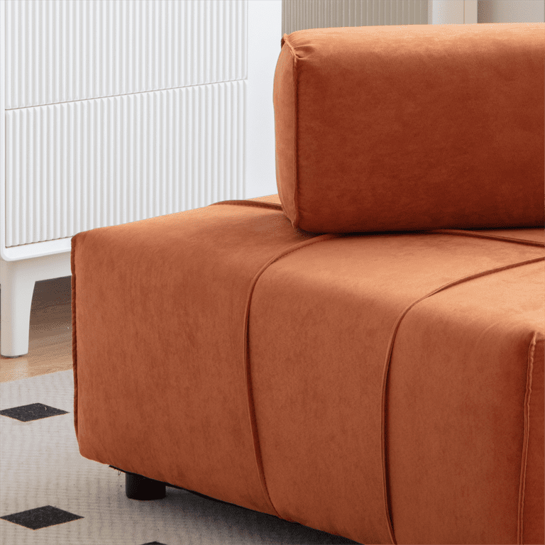 Modular Sectional Sofa, Lazy Sofa Chair with Removable Back