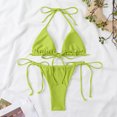 thumbnail image 4 of DISKEBUISS Bikini Sets for Women Bathing Suit Summer High Cut Sexy Halter Flattering Swimsuits Trendy Vacation Outfits, 4 of 7