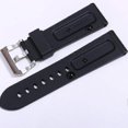 thumbnail image 3 of Black Watch Band Silicone Rubber Watch Band Replacement For Panerai Strap Tools Steel Buckle, 3 of 4