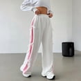 thumbnail image 6 of Women's Y2K Bow Knot Wide Leg Sweatpants Elastic High Waist Loose Casual Trousers Streetwear Baggy Pants White S, 6 of 6